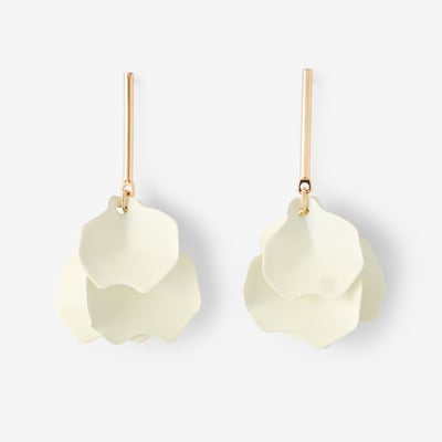 Boucles d'oreilles pendantes pétales ivoires BALABOOSTE