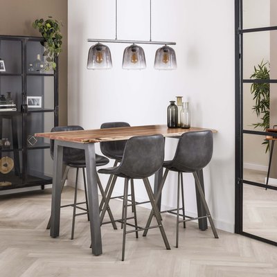 Table haute de bar moderne bois et métal 145 cm MELBOURNE PIER IMPORT