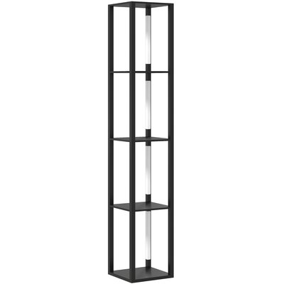 Lampadaire étagères LED 4 niveaux luminosité réglable MDF noir HOMCOM