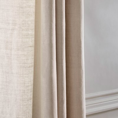 Rideau Aubin Tamisant en Lin épais 100% Beige 350x275 cm MADURA
