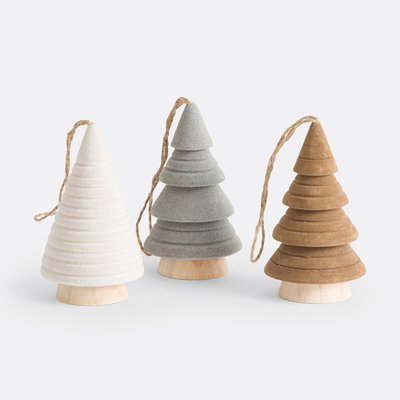 Set van 3 kerstbomen om op te hangen in vilt, Caspar LA REDOUTE INTERIEURS