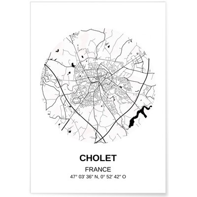 Affiche Carte Cholet L'AFFICHERIE
