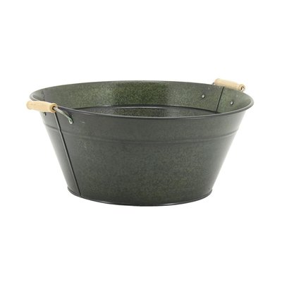 Corbeille ronde en métal laqué mat vert antique AUBRY GASPARD