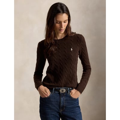 Pull torsadé, col rond, 80% laine 20% cachemire POLO RALPH LAUREN