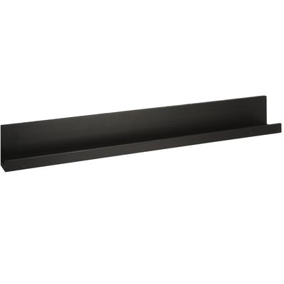 Étagère murale étroite minimaliste bois noir 58x6x6.8cm WADIGA