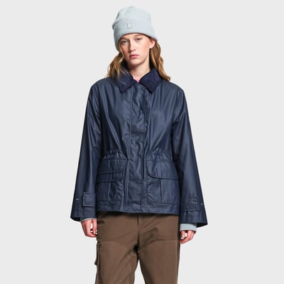 Parka courte effet ciré col chemise velours coupe trapèze AIGLE