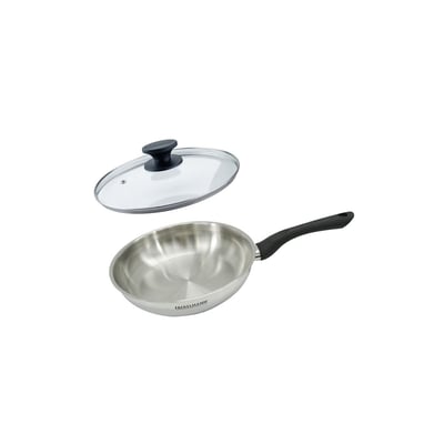 Set poêle 24 cm en inox et couvercle verre GENEVA FACKELMANN