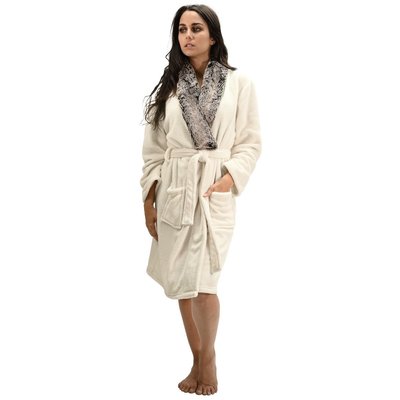 Peignoir col châle en maille polaire, doux & chaud DUCHESSE SENSEI MAISON