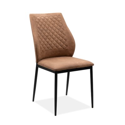 Lot de 4 chaises en tissu capitonné avec structure en métal L48cm - LILLIE CALICOSY