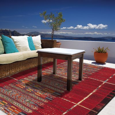 Tapis d'extérieur tissé plat à motifs géométriques - Aurora GINO FALCONE