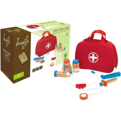 Jouéco Mallette de médecin avec accessoires en bois 8 pièces JOHN TOY