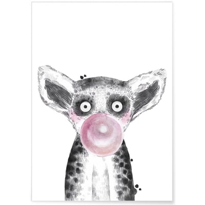 Affiche 'Bulle de Lémurien Rose' L'AFFICHERIE