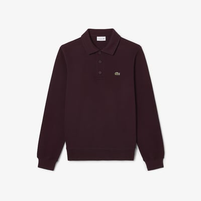 Sweat à col polo en côte LACOSTE