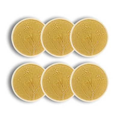 Lot de 6 assiettes à dessert en grès 20cm, FLÉ OGO LIVING