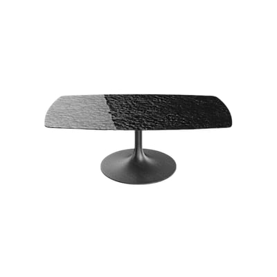 Table basse verre ondulé noir, pied tulipe LIGURIE PIER IMPORT