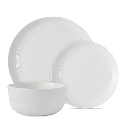 12-Piece White Dinner Set TOWER
