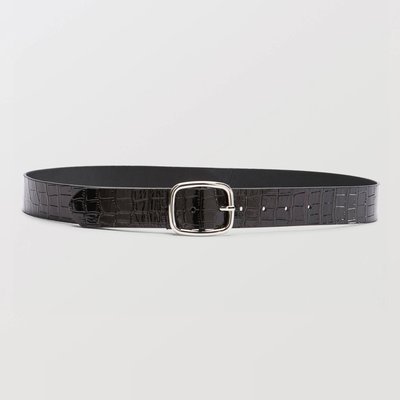 Ceinture en cuir 4cm façon crocodile MONOPRIX