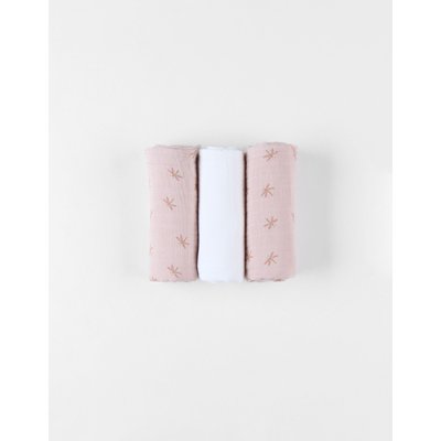 Lot de 3 langes en mousseline 70x70cm Popsie Gigi et Louli NOUKIE'S