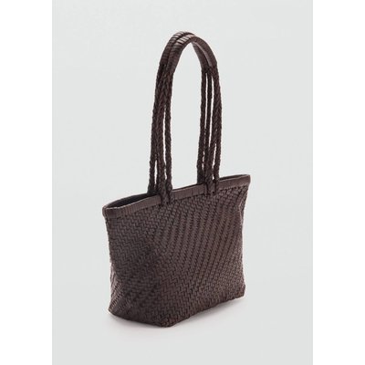 Sac porté épaule cuir tressé MANGO