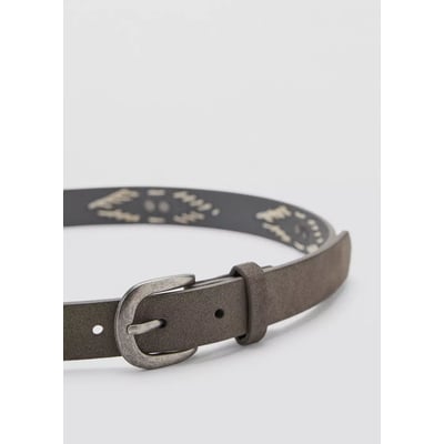 Ceinture en cuir avec détails brodés MANGO TEEN