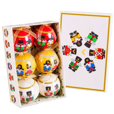 Coffret de 6 boules de Noël rétro 7.5cm WADIGA
