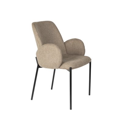Lot de 2 fauteuils de table en tissu et métal- TJARDA DRAWER