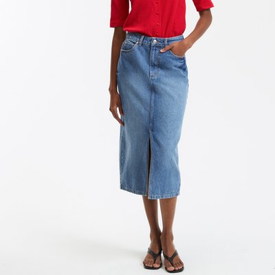 Jupe midi droite en denim LA REDOUTE COLLECTIONS