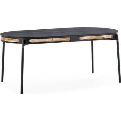 Table de salon bois et rotin design RECOLLECTION