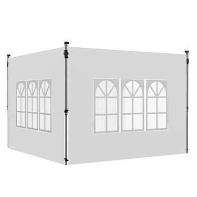 Lot de 2 parois latérales tonnelle 3 x 3 m ou 3 x 4 m - 295 x 195 cm OUTSUNNY