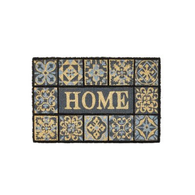 Paillasson Coco Façon Carreaux de Ciment Bleu Home - 60x40x1.5cm WADIGA