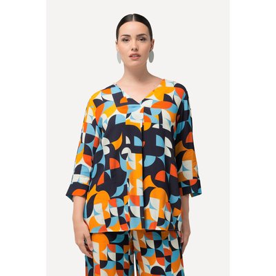 Blouse, imprimé graphique, col rond ULLA POPKEN
