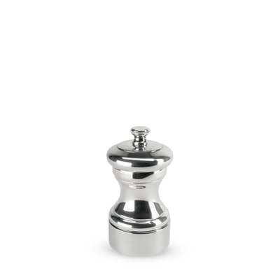 Moulin à sel manuel en métal argenté 10 cm. Mignonnette PEUGEOT