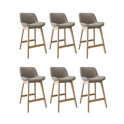 Lot de chaises d'îlot et bar en chêne et assise tissu bouclette 65cm MILK MOB IN