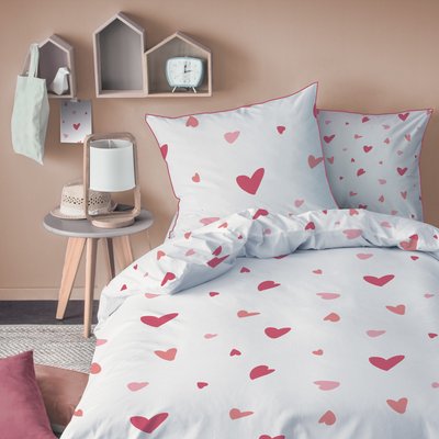 Parure de lit imprimée 100% coton, HEART MATT ET ROSE