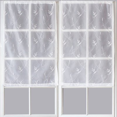 Paire de Petits voilages Motif "Floral" HOME MAISON