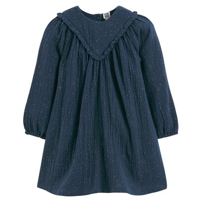 Jurk met lange mouwen in dubbel tetra LA REDOUTE COLLECTIONS