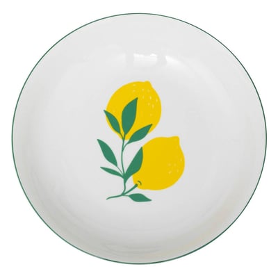 Lot de 6 assiettes creuses en porcelaine CITRON SECRET DE GOURMET