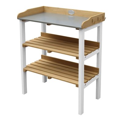 Potting table with storage shelves brown/white AXI