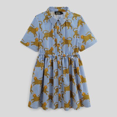 Robe col chemise imprimée en coton MONOPRIX