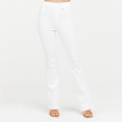 Pantalon patte d´éléphant  modelant à effet jean blanc SPANX