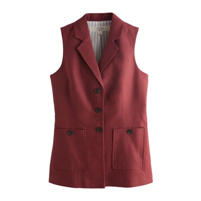 Gilet de costume en lin majoritaire avec col NEXT
