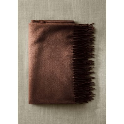 Couverture douce détail franges MANGO HOME