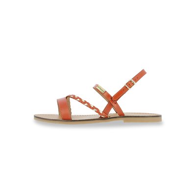 Sandales plates à brides en cuir BATRESSE LES TROPEZIENNES PAR M BELARBI