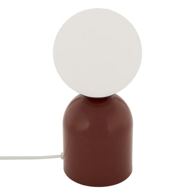 Lampe à poser avec globe opalin et base en acier ATMOSPHERA