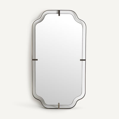 Miroir style années 30, en métal fer gun métal, hauteur 110 cm, EYLEEN AM.PM