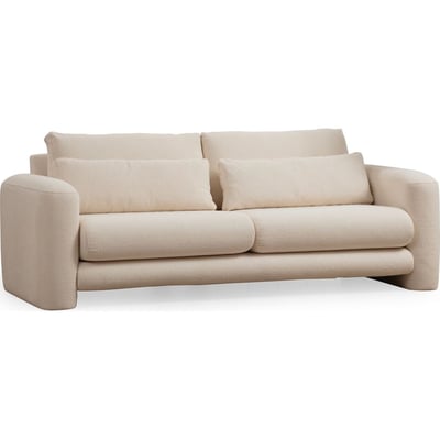 Canapé droit 3 places en tissu teddy - AMAYA HOMIFAB