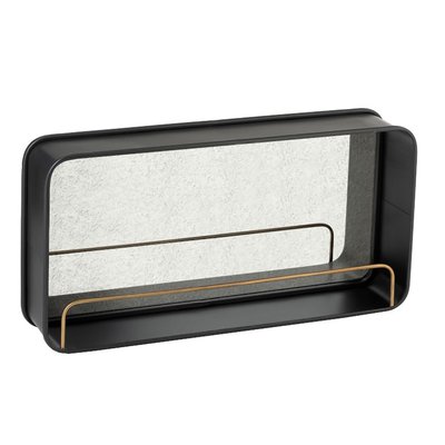 Miroir en métal noir avec étagère dorée BERAH GETAH