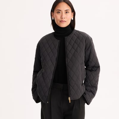 Short Zip-Up Reversible Padded Jacket ANNE WEYBURN
