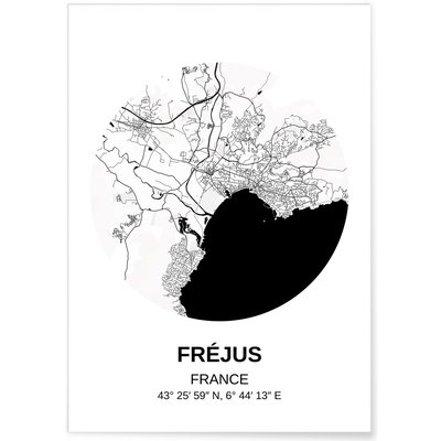 Affiche Carte Fréjus L'AFFICHERIE