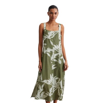 Robe imprimée flared en mélange de coton organique et de viscose MARC O'POLO